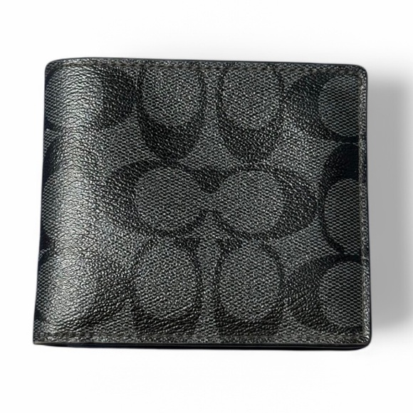 Coach Slim Bi Fold Signature Canvas Wallet - Picture 2 of 12